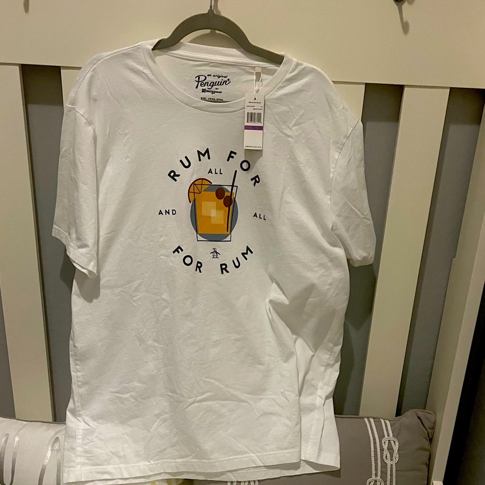NWT men's Penguin Tshirt size xxl. All for Rum and rum for all!